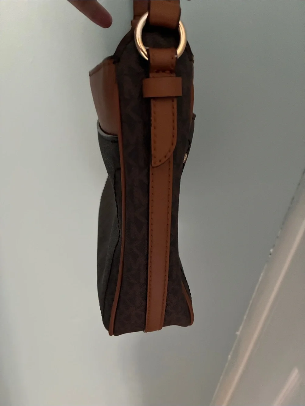 Michael Kors Brown Signature crossbody Bag with Brown Trim